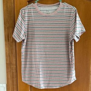Original Use Pink and Gray Curved Hem Tee